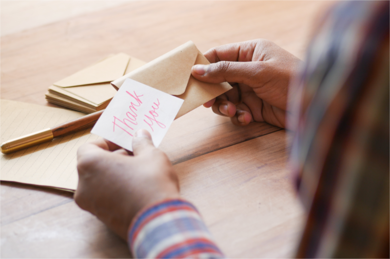 A personalized thank-you note is a good fundraising incentive.
