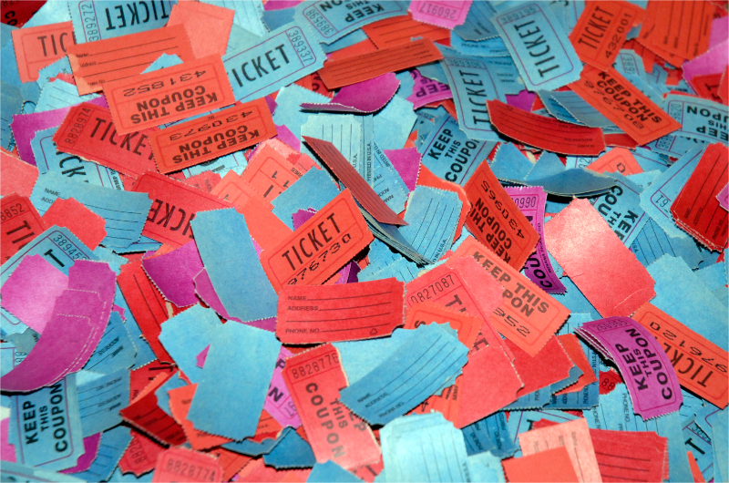 A lot of raffle tickets.