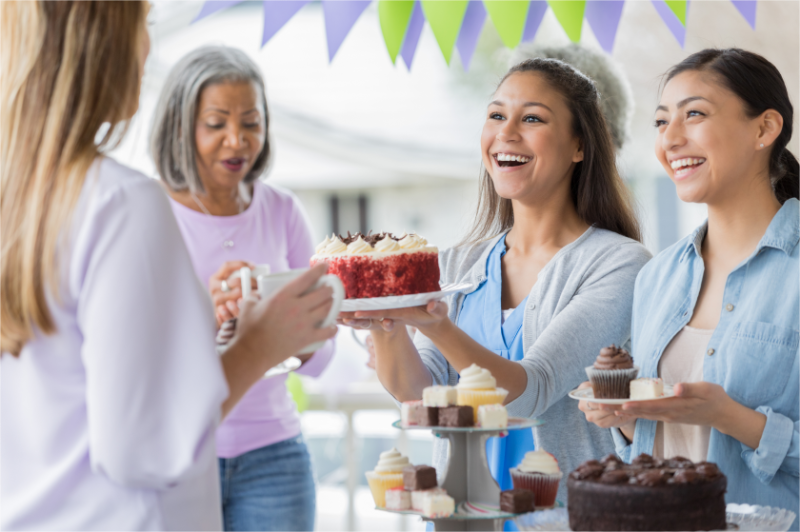 Donors in the bake sale fundraising event.