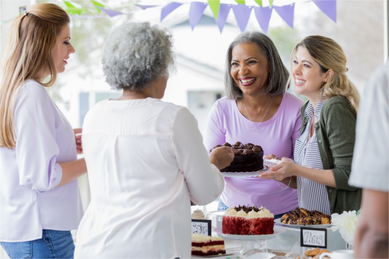 People are attending a fundraising event.