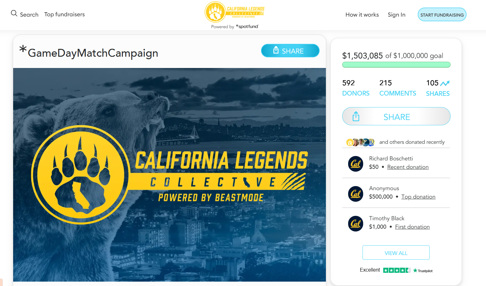 gift matching - spotfund campaign