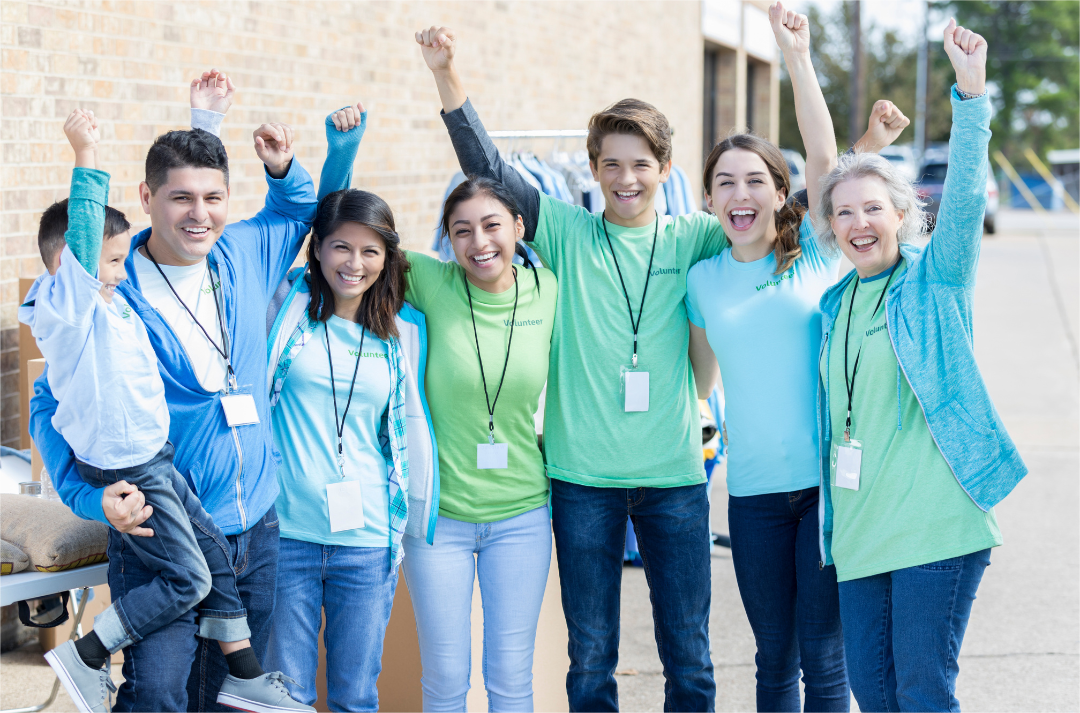 A happy fundraising team from a nonprofit.