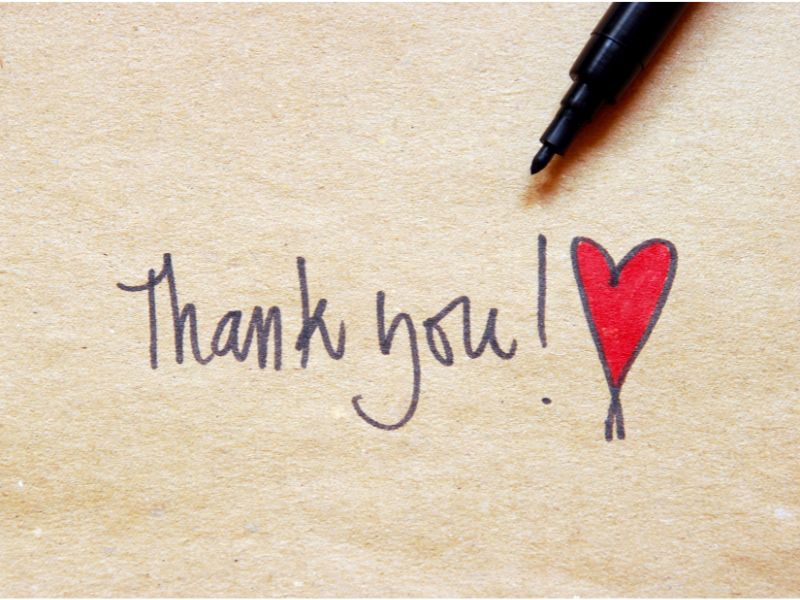 How to write a donation thank you note.