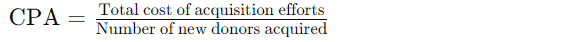 Fundraising metric: Cost per acquisition.